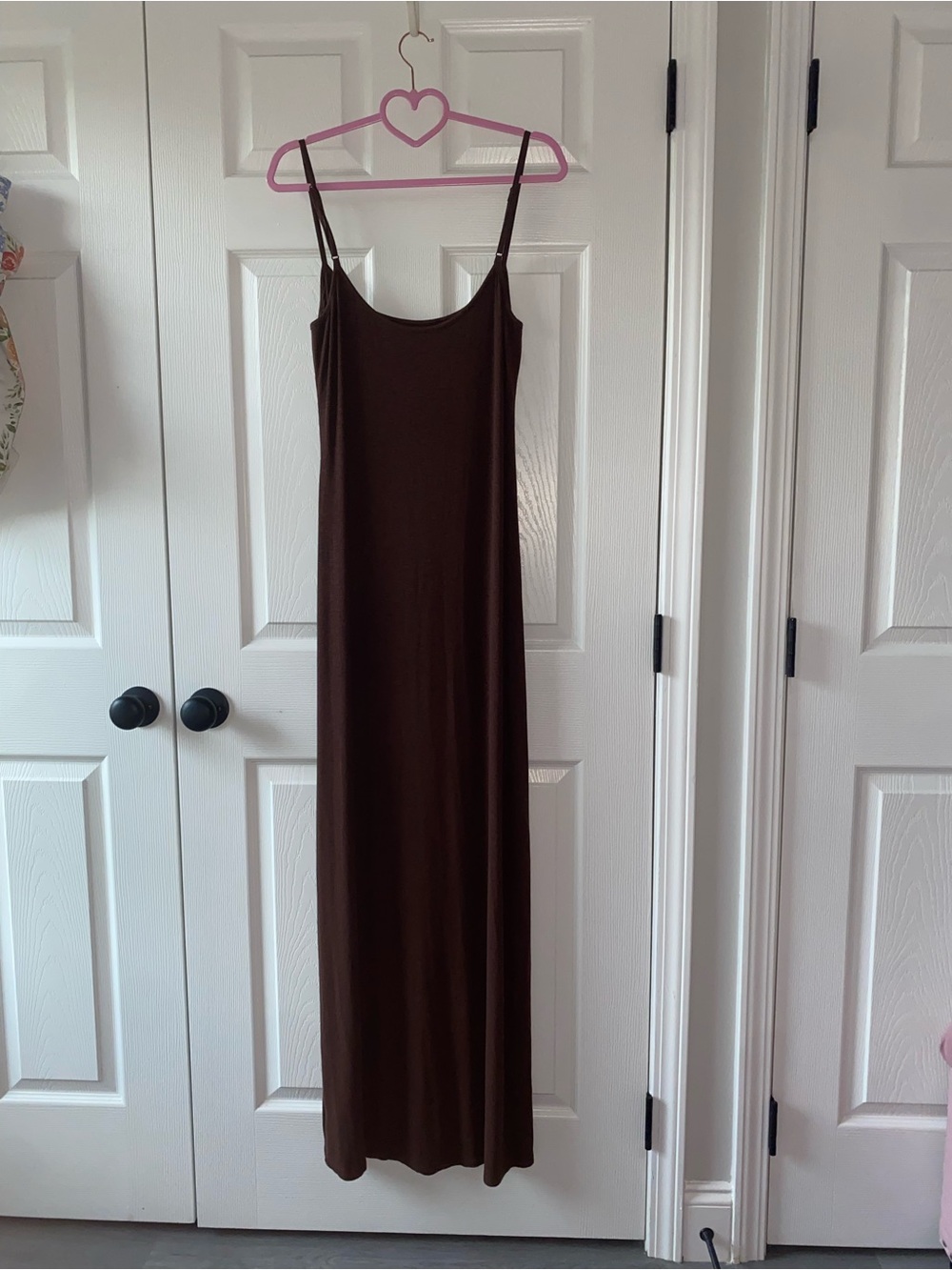 aerie Chocolate Brown Maxi Dress with Adjustable Straps